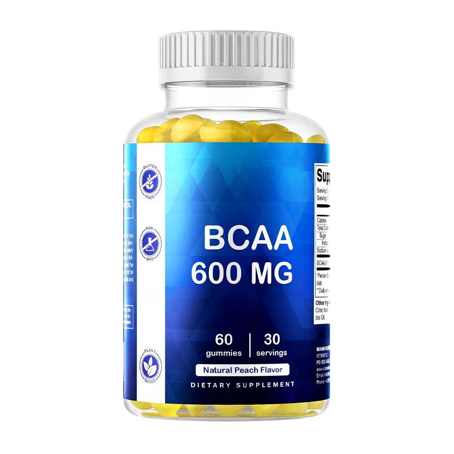 BCAA 600 mg Kostholdsgummier Naturlig muskelgjenvinning og energirøtte for aktiv livsstil