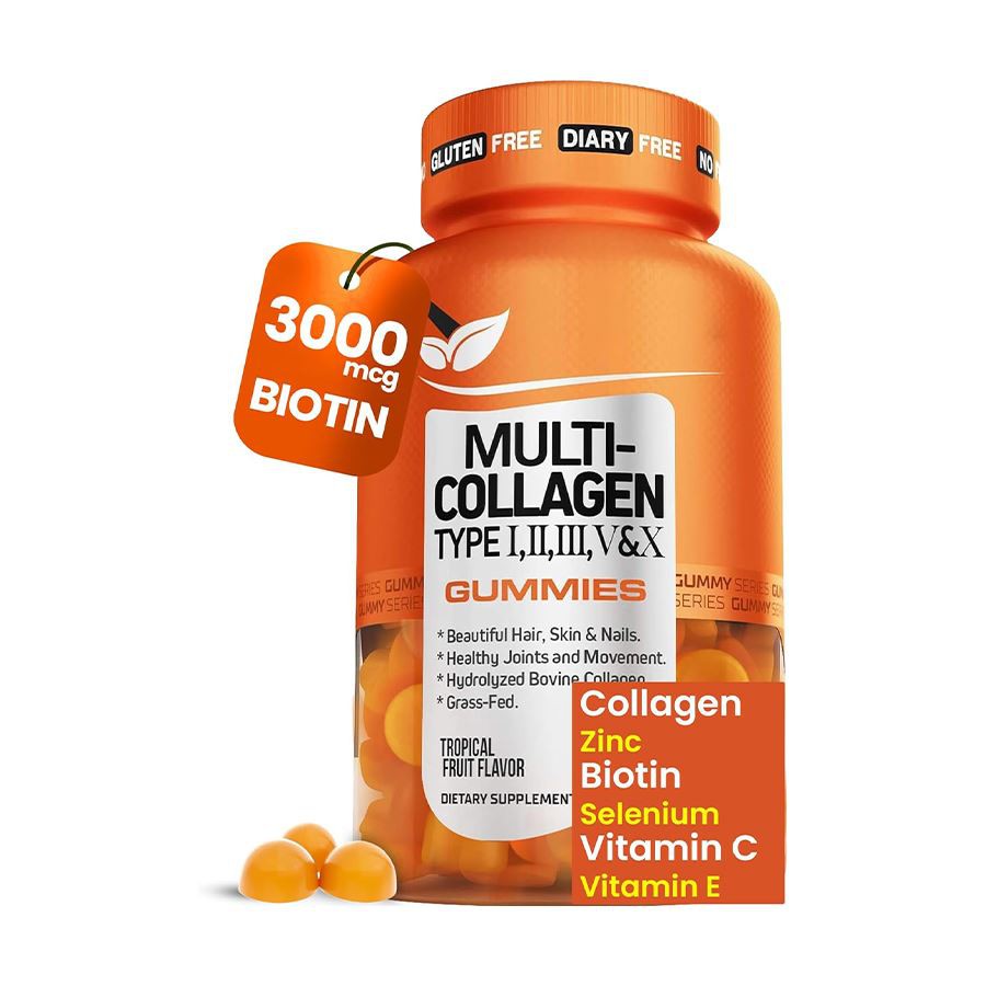 Multi-Collagen Type I, II, III, V, X Gummies klinisk bevist skjønnhetsfelles støtte