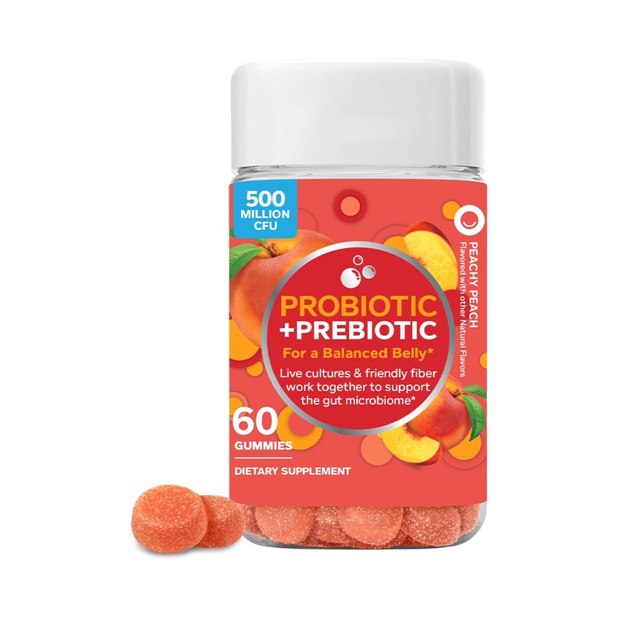 Peachy Peach Probiotiske Prebiotiske Gummies